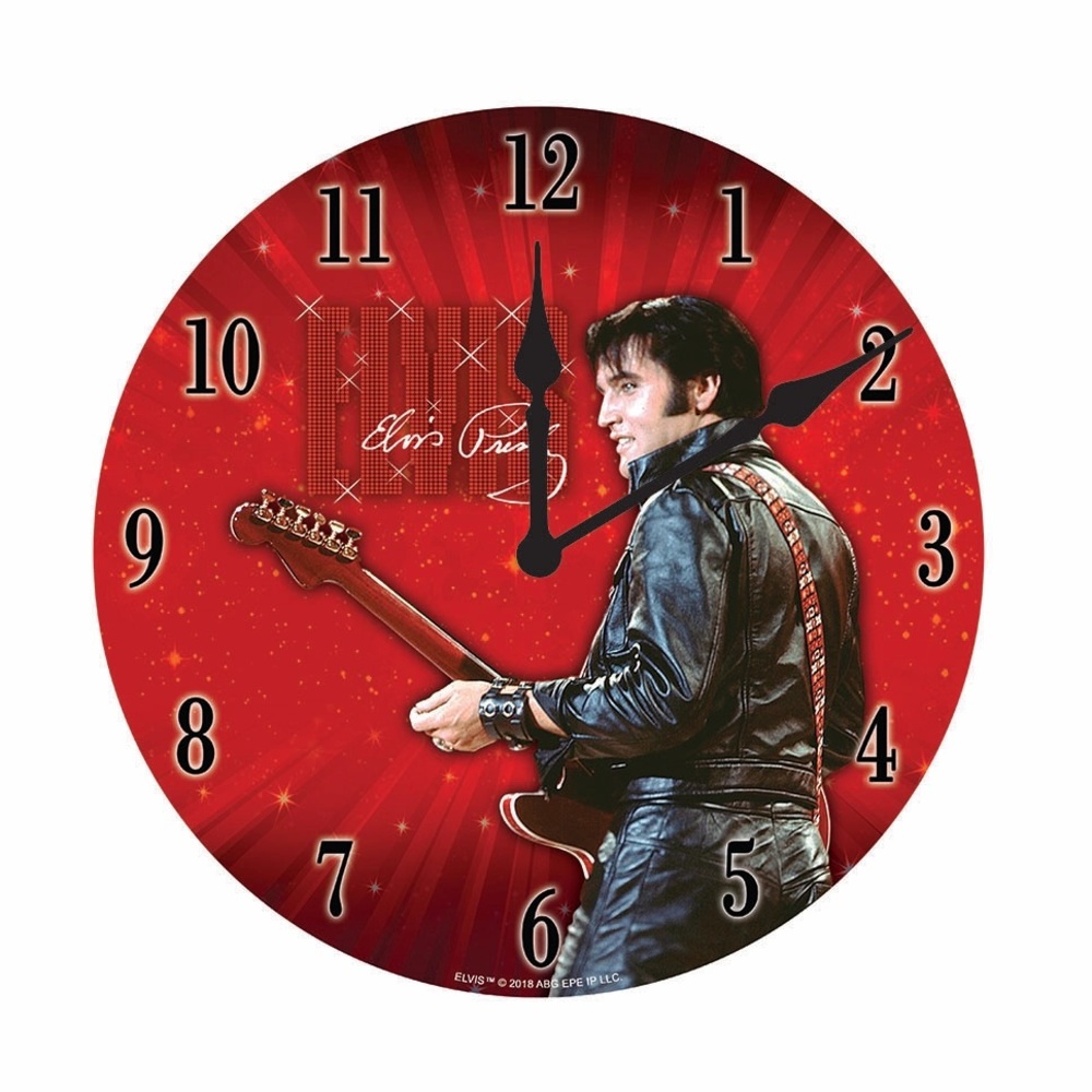 Elvis Presley Wall Clock red black 68 concert special